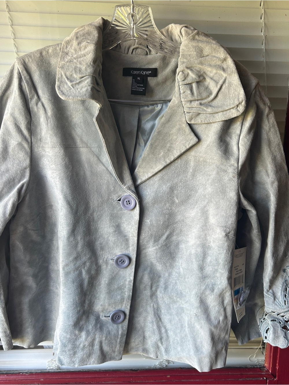Karen Kane suede lacey jacket